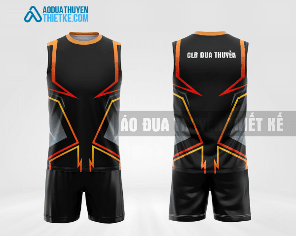 Mẫu áo không tay đua thuyền truyền thống CLB Cát Tiên màu cam thiết kế tốt DTC3