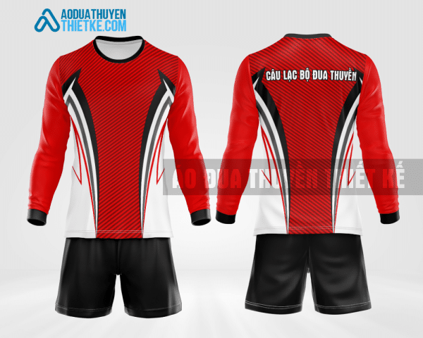 Mẫu áo thể thao dài tay chèo thuyền CLB Tam Bình màu đỏ thiết kế giá rẻ DTB83