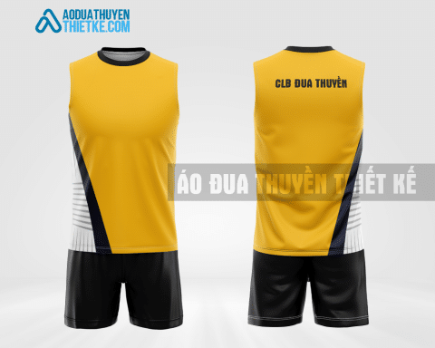 Mẫu quần áo không tay đua thuyền truyền thống CLB Chiêm Hóa màu vàng thiết kế đẹp DTC23